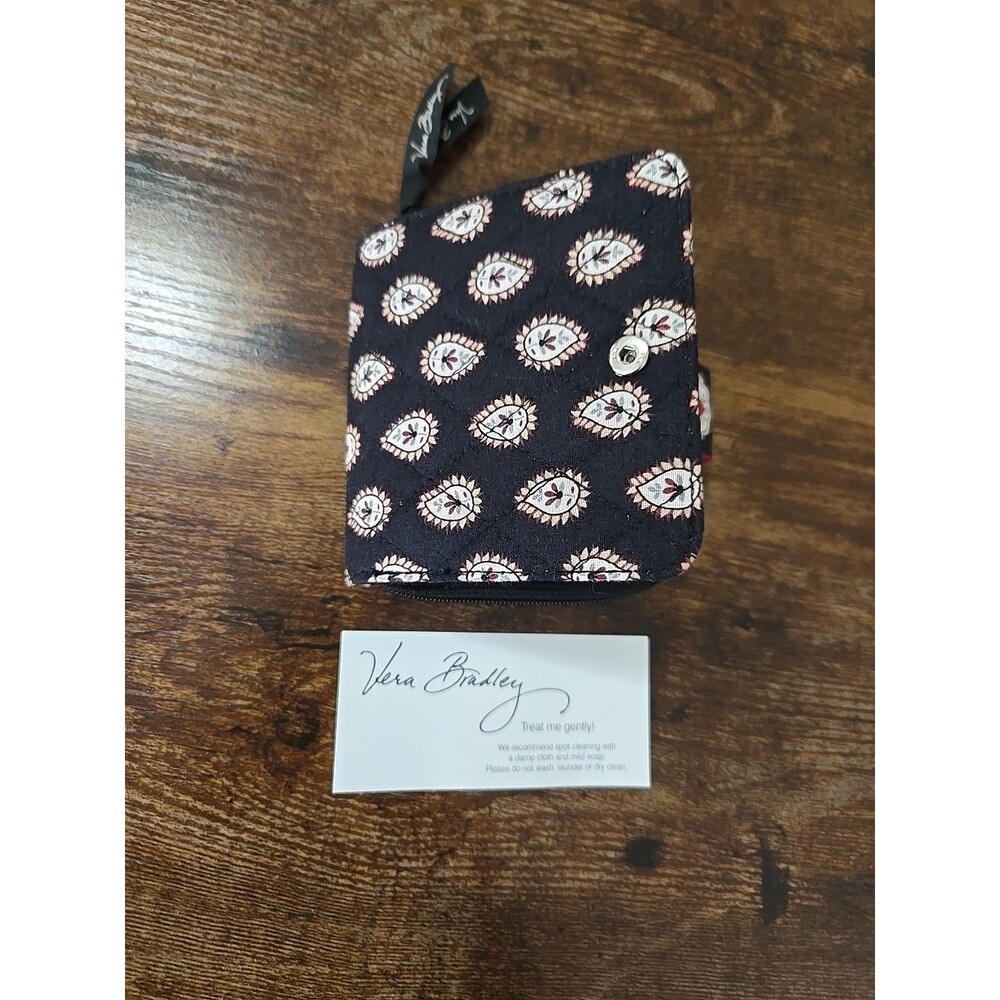 Vera Bradley bifold wallet in retired Classic Black pattern #1
